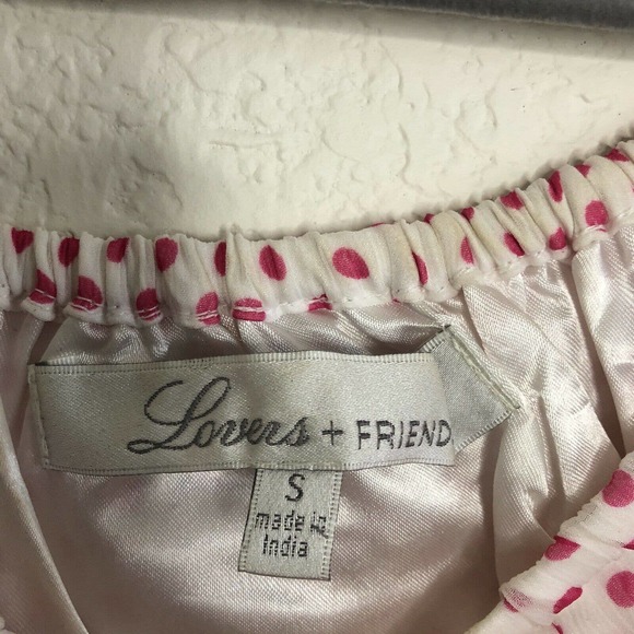 Lovers + Friends Small World Traveler Dress Pink Polka Dot Off Shoulder … - Picture 10 of 10